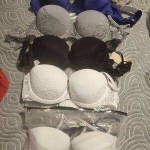 Elegant Lace Women's Bra Set - Black, White, Gray